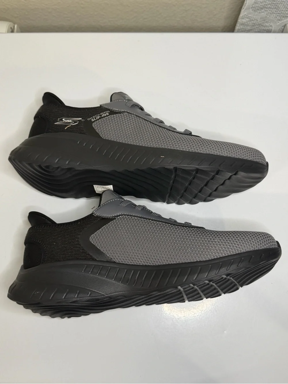 Skechers BOBS Sport Squad Chaos Slip-Ins Men’s 12 Gray Shoes 118309 DKGY